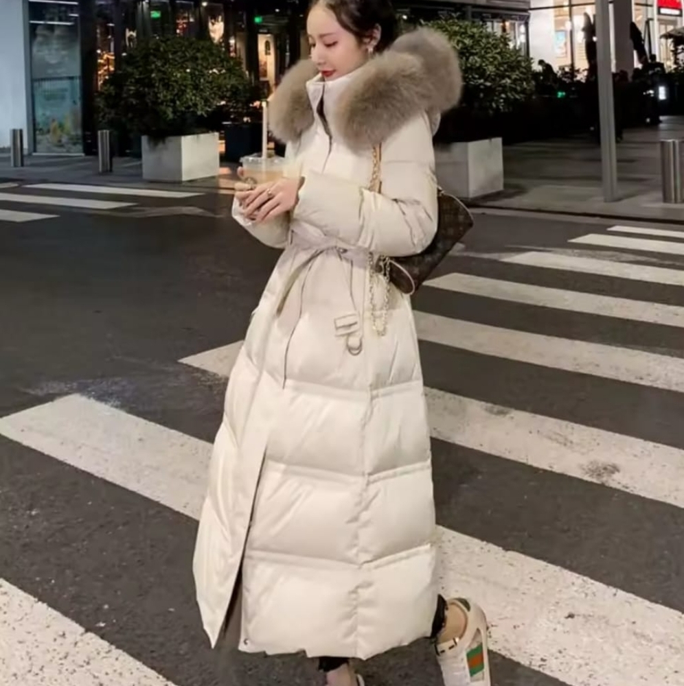 Woman Fur Down Jacket Mid Length